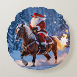 „Weihnachtliche Harmonie“ Rundes Kissen