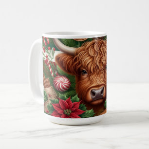Weihnachtliche Highland Cow Süßigkeiten Ferien Far Kaffeetasse