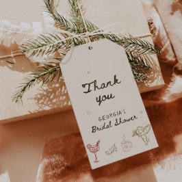 Weihnachtliche Hochzeitsdusche Handgezeichnet Geschenkanhänger