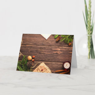 Weihnachtliche Holzkulisse Karte