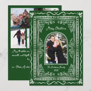Weihnachtliche illustrative fünf Fotos Feiertagskarte