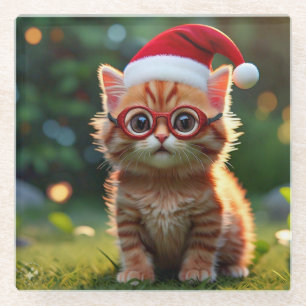 Weihnachtliche Katzenfreude-56894 Glasuntersetzer