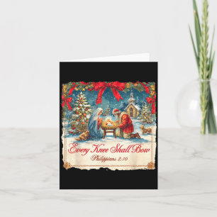 Weihnachtliche Krippenszene Xmas Every Knee Shall Karte