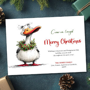 Weihnachtliche Launische Gans Cartoon Lustige Gruß Feiertagskarte