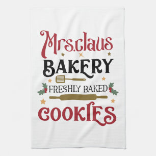 Weihnachtliche Mrs. Claus Bäckerei Geschirrtuch