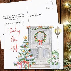 Weihnachtliche neue Eingangshalle Türnummer Feiert Feiertagspostkarte