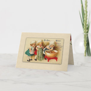 Weihnachtliche Nostalgie Kinder backen Feiertagskarte