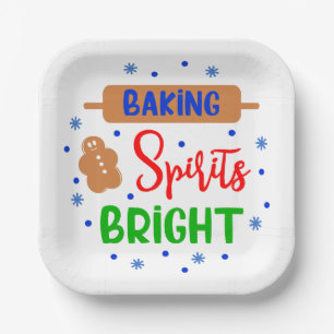Weihnachtliche Papierplatten 'Baking Spirits Brigh Pappteller
