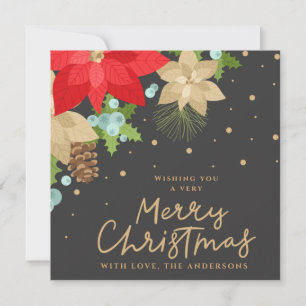 Weihnachtliche Poinsettie und Beeren Weihnachten