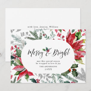 Weihnachtliche Poinsettie Weihnachtsmistel Foto Feiertagskarte
