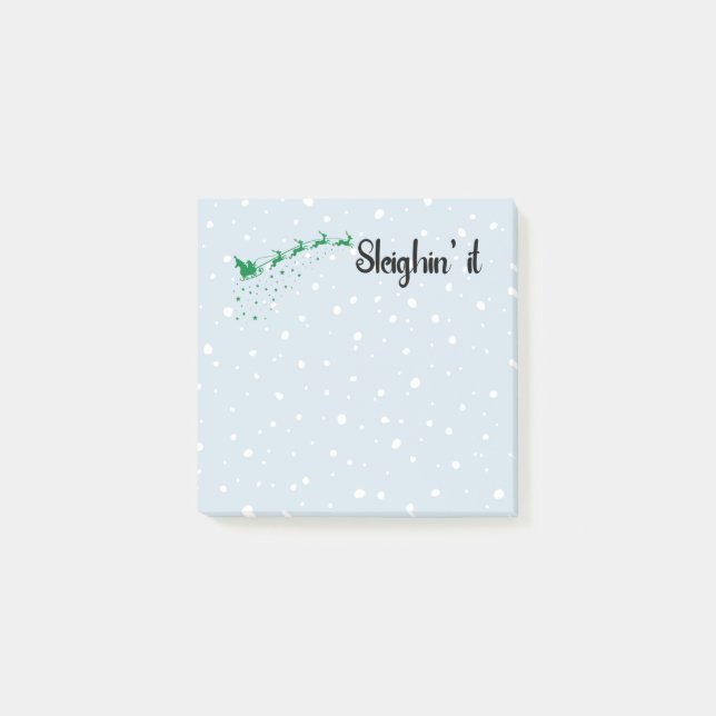 Weihnachtliche Post-it-Notizen | Sleighin It Post-it Klebezettel (Vorderseite)