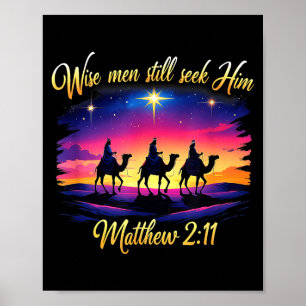 Weihnachtliche religiöse Weise Männer suchen ihn n Poster