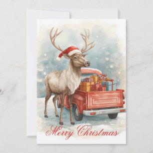 Weihnachtliche Rentier-Feiertagsgeschenke LKW Weih Feiertagskarte