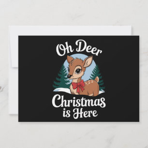 Weihnachtliche Rentier-Oh-Hirsch-Weihnachten Hier Feiertagskarte