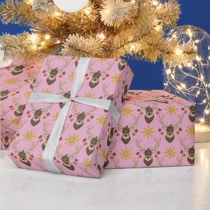 Weihnachtliche Rentiere Geschenkpapier