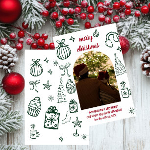 Weihnachtliche Retro-Weihnachts-Bogen-Fotokarte zu Einladung