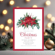 Weihnachtliche Rote Poinsettie-Weihnachtsfeier