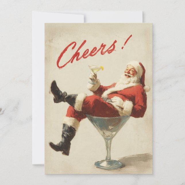 Weihnachtliche Santa-Feiertagsgrüße Feiertagskarte (Vorderseite)