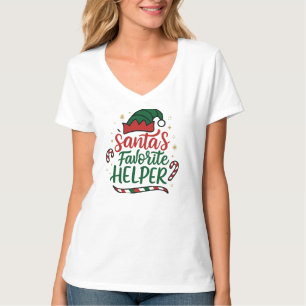 Weihnachtliche Santa Helfer Weihnachten Frauen V-A T-Shirt