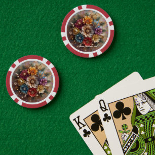 "Weihnachtliche Schneeblumen" Pokerchips