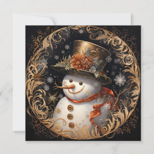 Weihnachtliche Schneemann-Grußkarte im festlichen Feiertagskarte