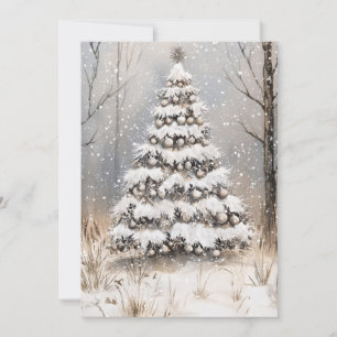 Weihnachtliche Schneenacht Feiertagskarte