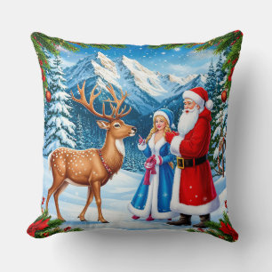 Weihnachtliche Schneeszene Kissen