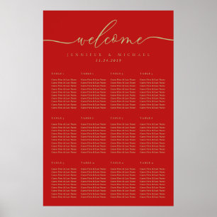 Weihnachtliche Schreibschrift-Willkommens-Tischord Poster