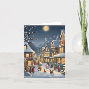 Weihnachtliche Stadt Feiertagskarte