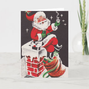 Weihnachtliche Stimmung - Santa genießt einen heiß Feiertagskarte