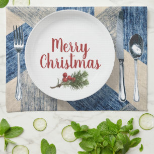 Weihnachtliche Tischdeko Geschirrtuch