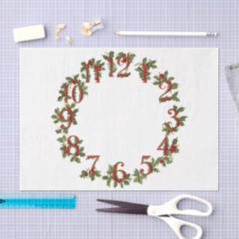 Weihnachtliche Uhr Gesicht Seidenpapier