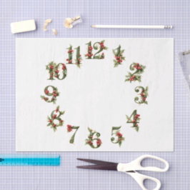 Weihnachtliche Uhr Gesicht Seidenpapier