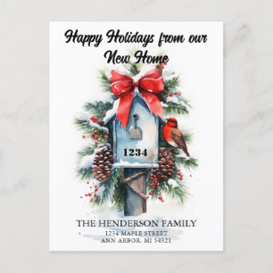 Weihnachtliche Umzugsankündigung für das neue Zuha Feiertagspostkarte