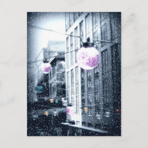 Weihnachtliche urbane Lichter Weihnachtskarte Feiertagspostkarte