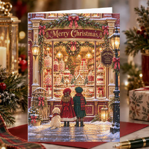 Weihnachtliche viktorianische Süßigkeiten Nostalgi Feiertagskarte