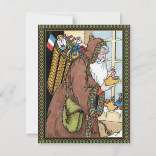 Weihnachtliche Vintage-Darstellung, Weihnachtsmann Feiertagskarte