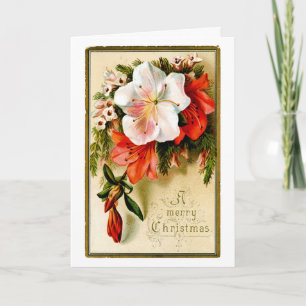 Weihnachtliche Vintage-Lilie Feiertagskarte