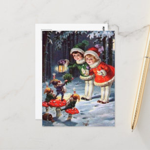 weihnachtliche vintage Weihnachten Kinder Postkart Postkarte