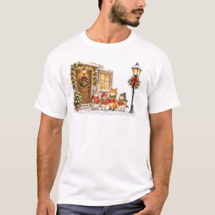 Weihnachtliche Waldtiere als Weihnachtsliedsänger  T-Shirt