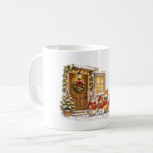 Weihnachtliche Waldtiere-Christmas-Caroler für die Kaffeetasse