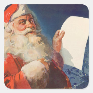 Weihnachtliche Weihnachten, Nikolaus Naughty Nice  Quadratischer Aufkleber