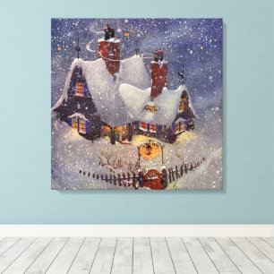 Weihnachtliche Weihnachten, Santa Claus Werkstatt Leinwanddruck