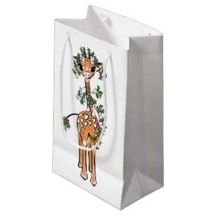 Weihnachtliche Weihnachtsgiraffe, roter grüner Gir Kleine Geschenktüte