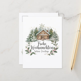 Weihnachtliche Weihnachtskarte mit Grußtext Postkarte