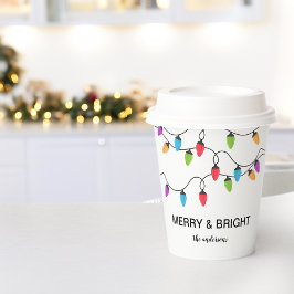 Weihnachtliche Weihnachtslichterketten personalisi Pappbecher
