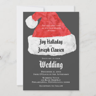 Weihnachtliche Weihnachtsmann-Mütze Hochzeit Ankündigung