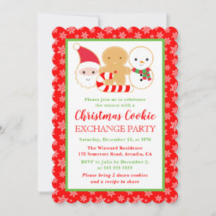 Weihnachtliche Weihnachtsplätzchen-Tauschparty Einladung