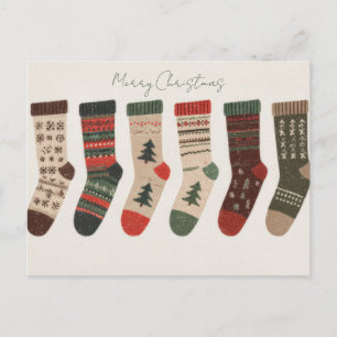 Weihnachtliche Weihnachtsstrumpf-Postkarte Postkarte