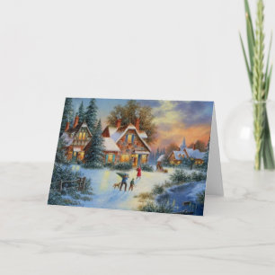 Weihnachtliche Winter Spielzeit Feiertagskarte